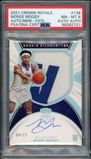 2021/22 Panini Crown Royale Moses Moody Rookie Silhouettes Patch Auto /12 PSA 8
