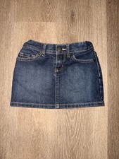 Childrens Place Denim Skirt Girls 4 Jean Blue Adjustable Waist Pockets