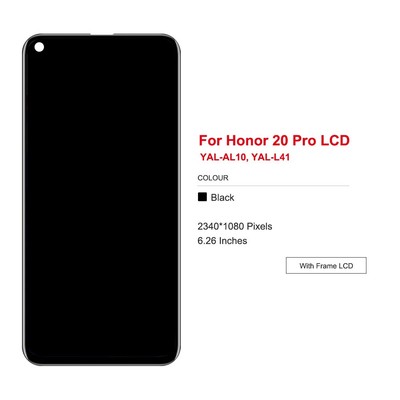 LCD Touch Display Digital Screen Assembly For Honor 20 Pro Replacement w/ Frame