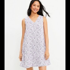 Loft Floral Double V Flounce Dress