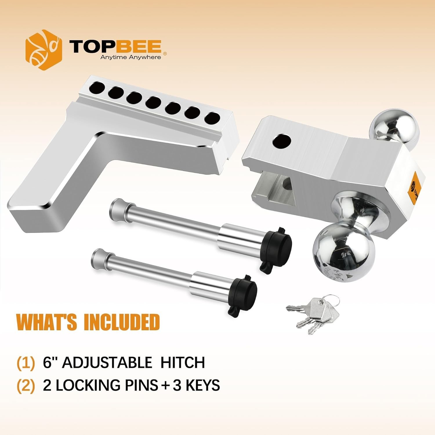 Heavy Duty 2.5" Receiver Adjustable Trailer Hitch 6 inch Drop / Rise w/ Lock