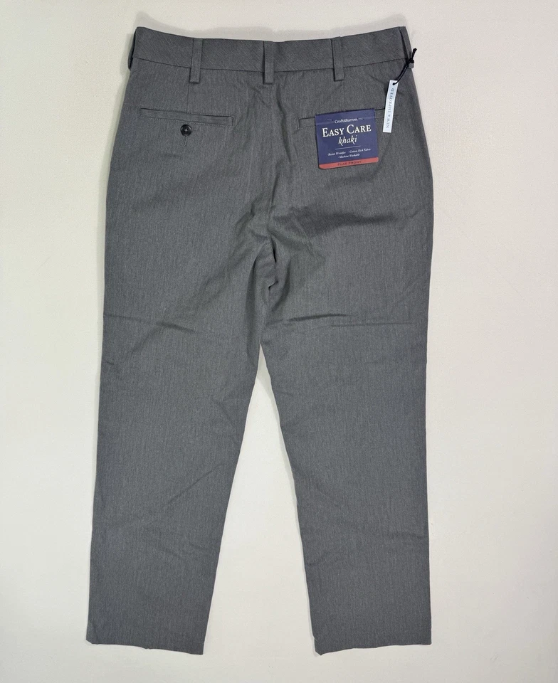 Croft & Barrow Easy Care Khaki Pants Men’s 31x30 (31x29) Grey NWT Office Casual - Image 2 of 4