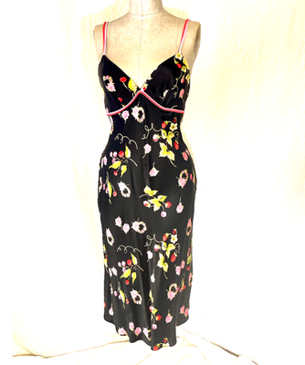 Betsey Johnson Fruit Dress Strawberry Berry Print Slip Dress