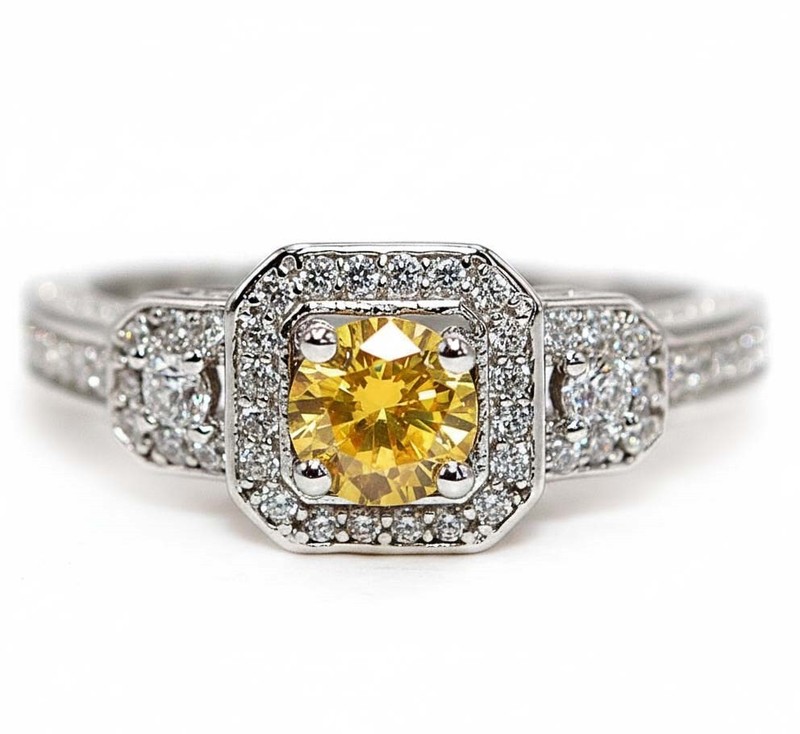1CT Heat Treated Yellow Topaz 925 Solid Sterling Silver Ring Jewelry Sz 9 PC13-6