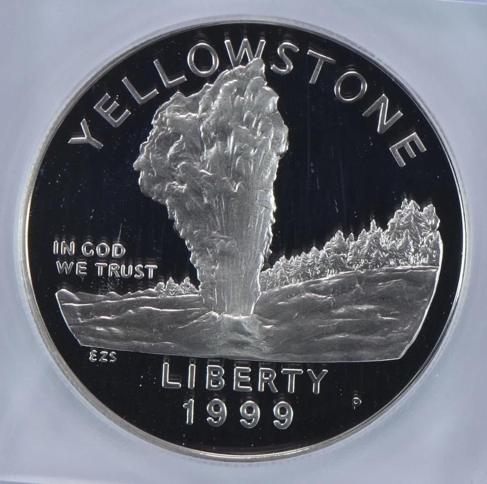 1999-P Yellowstone Commemorative Silver Dollar PR70 DCAM ICG *6506 - Image 3 of 4