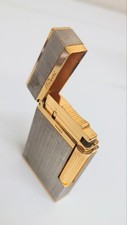 S.T. Dupont Line 2 Gas Lighter Gold Silver Used No Box