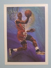 1990-91 NBA Hoops - Art Card Team Checklist Michael Jordan #358