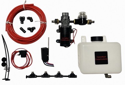 Complete radiator intercooler water spray cooling kit With WOT trigger RED
