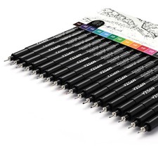 18-Pack Colored Drawing Pens for Artists,Fineliner Pens,Micro-line Pens,11 Wa...