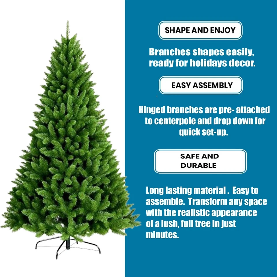 CHRISTMAS TREE WITH STAND BUSHY ARTIFICIAL XMAS TREE HOME DECOR 5FT 6FT 7FT 8FT - Image 3 of 4