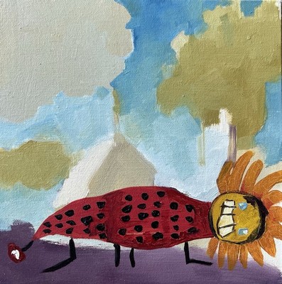 A Child's Drawing Inspiration Source OOAK Original Oil Painting Small Works