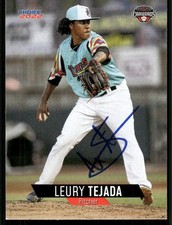 2022 Hickory Crawdads LEURY TEJADA Signed Card autograph auto RANGERS