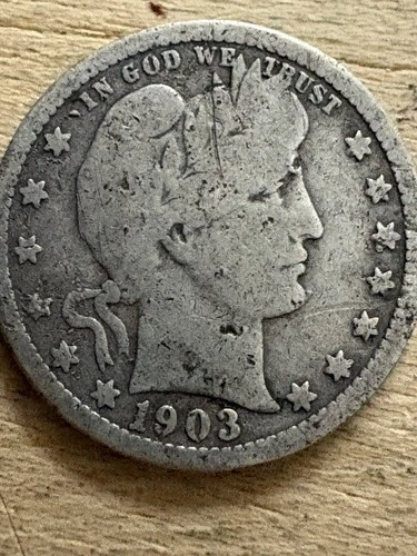 1903 90% Silver Barber Quarter