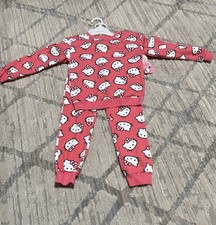 Hello Kitty by Sanrio Girls Red Long Sleeve 2-Piece Lounge Set 5/6