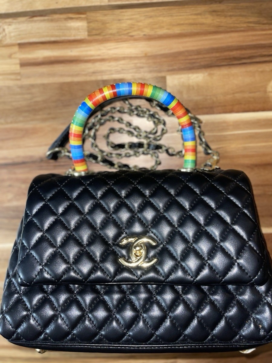 CHANEL Mini Coco Handle Rainbow Top Handle Crossbody Bag | eBay