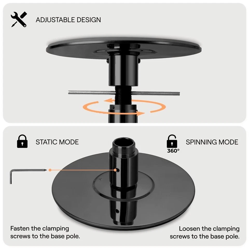 SereneLife Profesional Spinning Dancing Pole - Portátil y Extraíble Fitness Pole Foto 4 de 4