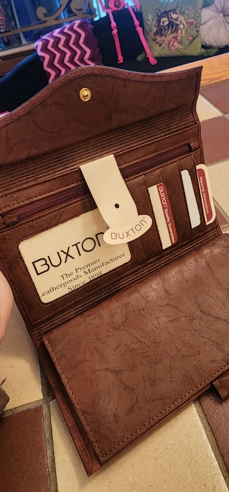 Buxton Heredera Organizador Bolso sin asas Cartera Top Grano Cuero de vaca Marrón Foto 2 de 4