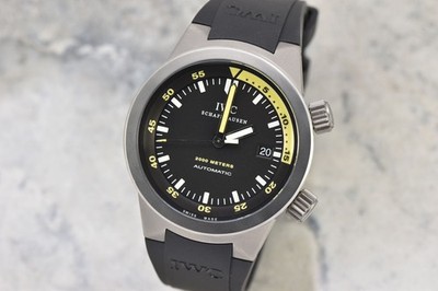 Mens IWC Aquatimer Automatic 2000 Black Dial Titanium 42MM Watch IW353804