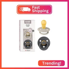 BIBS Pacifiers Colour Collection | Natural Rubber Baby Pacifier | Set of 2 BPA-F