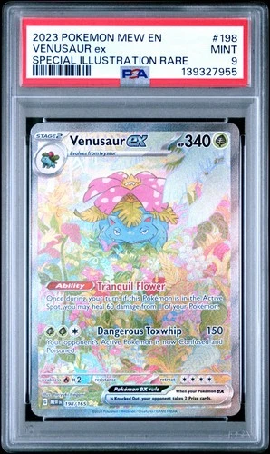 2023 POKEMON MEW EN-151 VENUSAUR EX SPECIAL ILLUSTRATION RARE #198 PSA 9