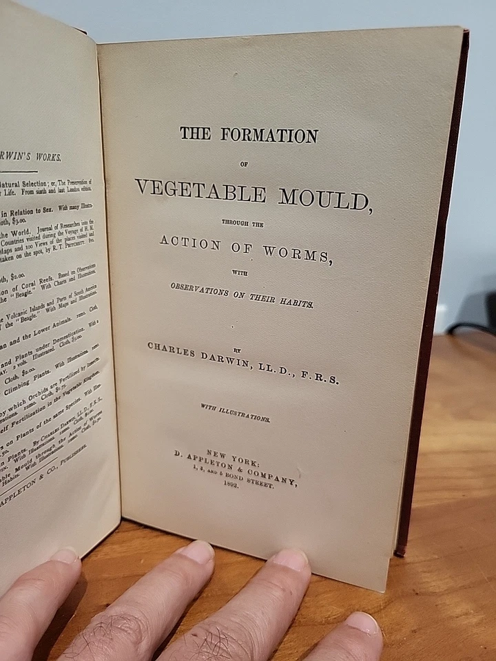 1892 Formation of Vegetable Mould Through Earthworms by Charles Darwin Foto 2 de 4