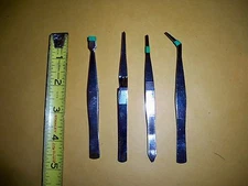 4pc -STAINLESS STEEL TWEEZERS HOBBIES-JEWELRY-ELECTRICAL-PICK-TOOLS TWEEZER