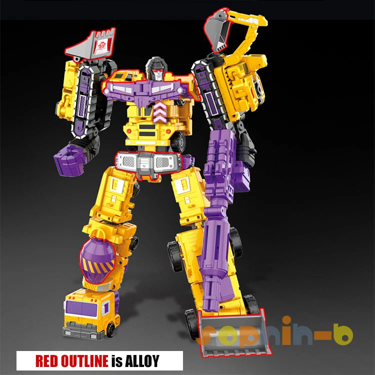 Transformed Yellow Green Devastator Decepticon All 6 Complete Figure Toy - Image 3 of 4