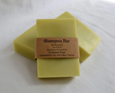 SAPPANY SOAPS Natural shampoo bar organic ingredients rosemary tea tree peppermint SLS FREE