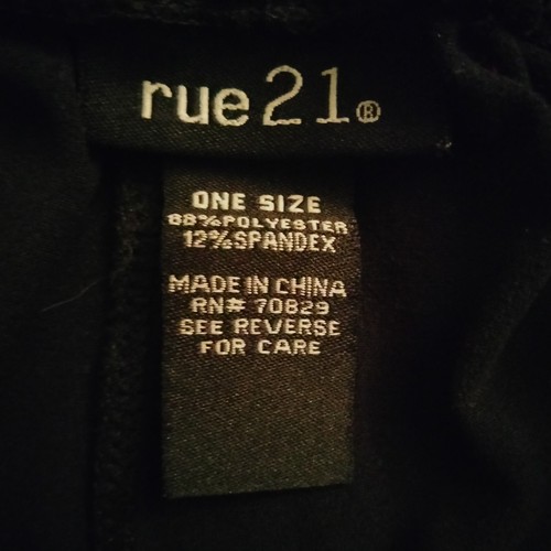 Rue 21 Womens Leggings One Size Black Solid Soft Skinny Mid Rise Lounge Casual - Picture 4 of 5