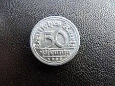 Germany 1922  A 50 pfennig ALUMINIUM Weimar Republic (Mark) (1919 - 1925)  (#5)