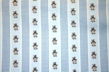 BLUE FLORAL STRIPED HISTORICAL REPRODUCTION FROM MARCUS - 100 COTTON FABRIC