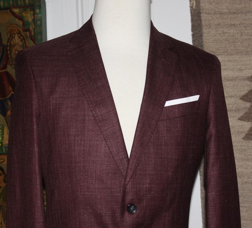 NEW Hugo Boss Hutson Open Red Wool & Silk Blend Sport Coat Sz 36R NWT $895 - Picture 8 of 18