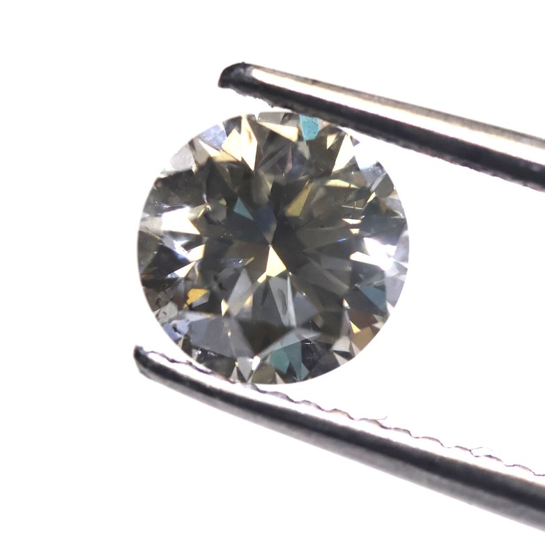 GIA loose certified 1.32ct SI2 Natural Light Gray round brilliant diamond