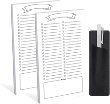 2 Pack Grocery List Magnet Pad for Fridge with Pen Holder, Total 120 Sheets Magn