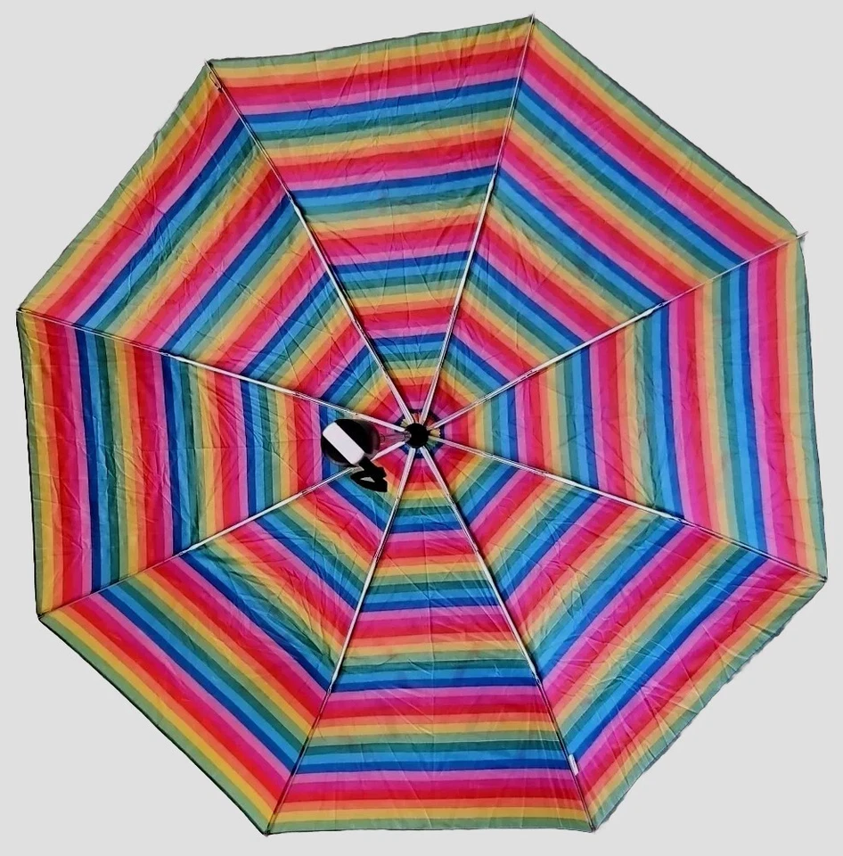 Totes Compact Automatic Umbrella Rainbow Pride Cover 39" Diameter 11" Length - Image 2 of 4
