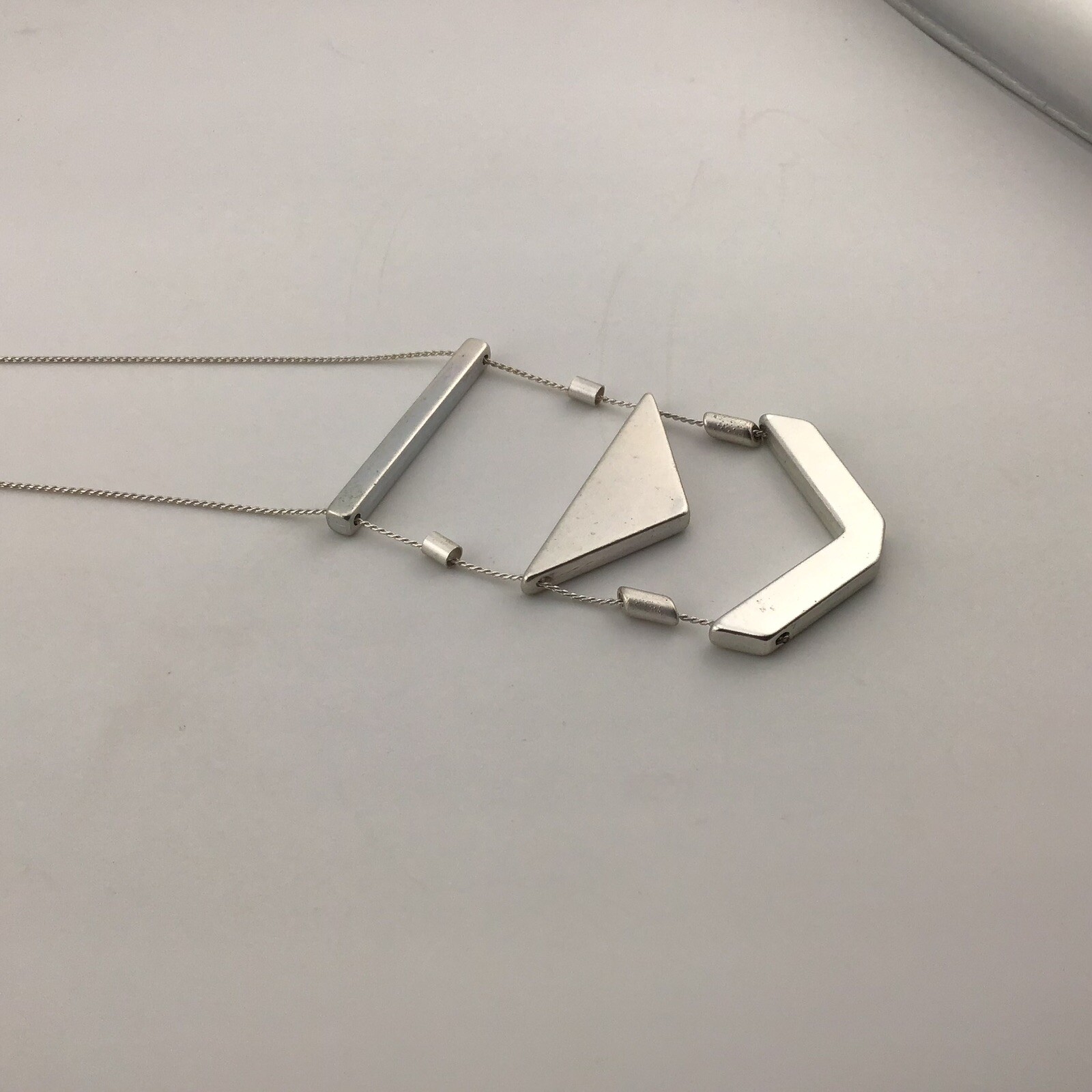 SilverT Necklace Modernist Stackable Fashionable … - image 2