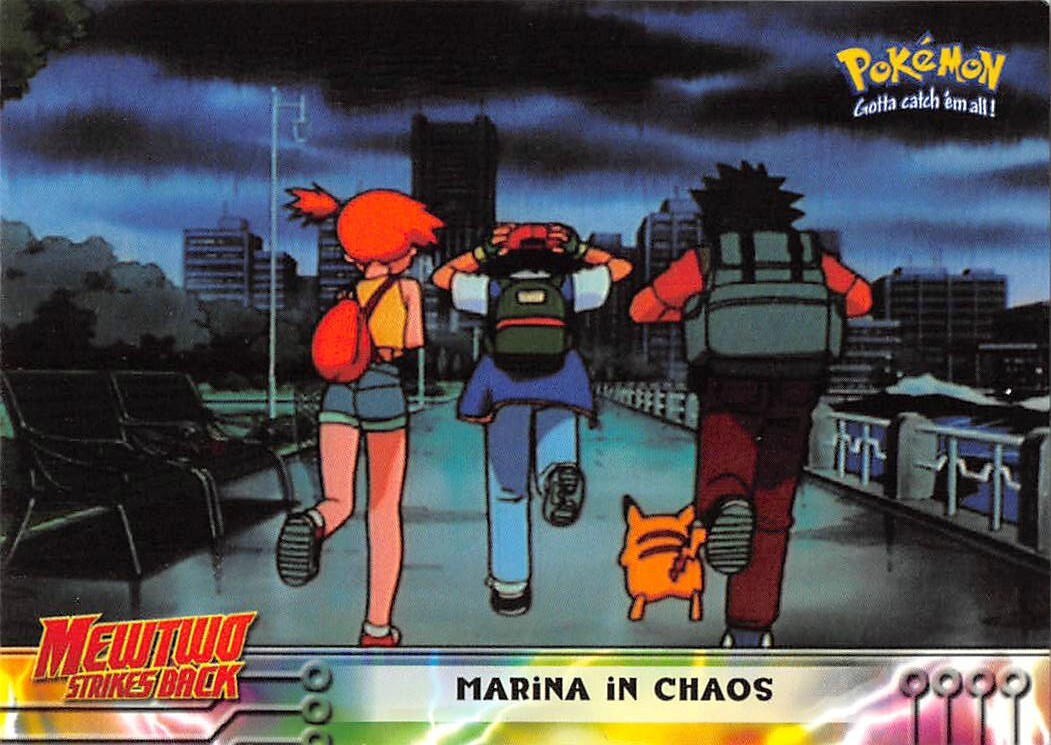 MARINA IN CHAOS #14 - BLUE Logo NON-HOLO MEWTWO SB - TOPPS POKEMON CARD - LP/MP