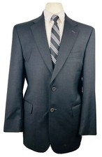 JOS A BANK Gold Mens 40R Solid Black 100 Wool Blazer Sport Coat Suit Jacket