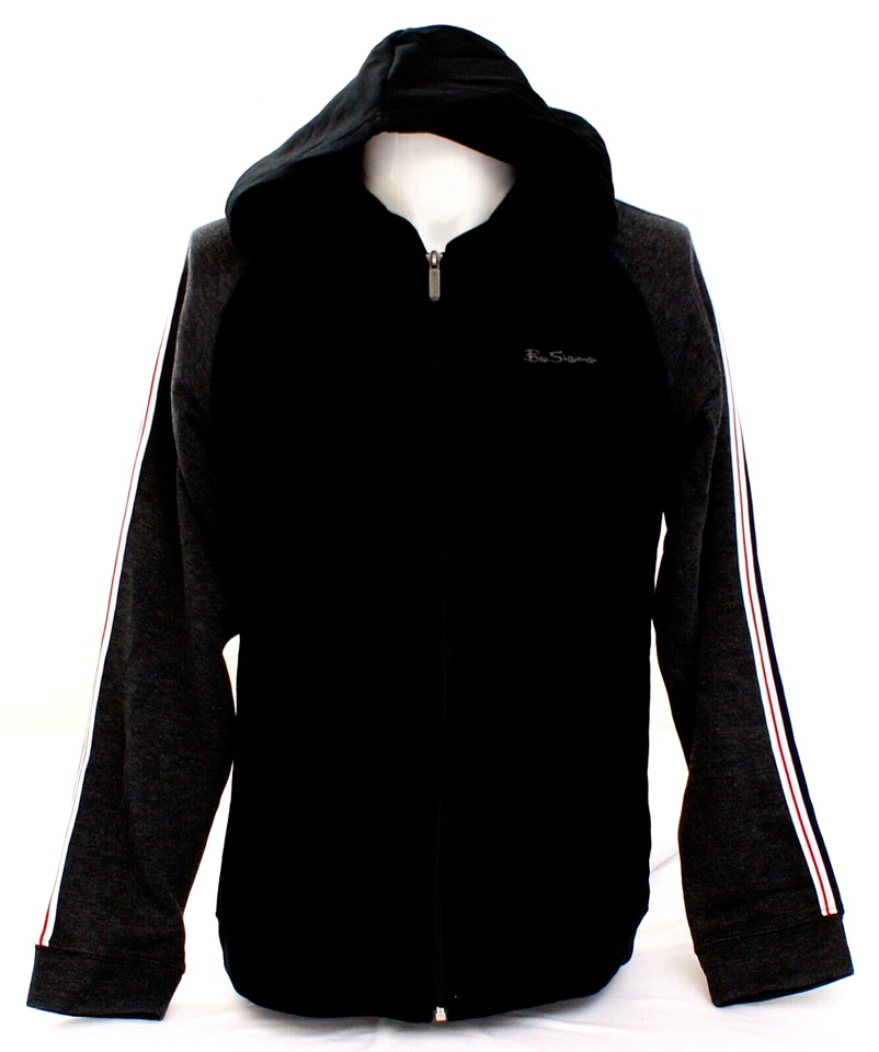 Sudadera con Capucha Ben Sherman Negra y Gris Cremallera Frontal Juvenil Niño Grande L 14/16 Nueva con Etiquetas Foto 2 de 4