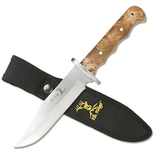 Elk Ridge Fixed blade Full tang knife 10.00" Overall Burl Wood Handle ER-101