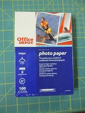 Office Depot Premium HIGH GLOSS Finish Photo Paper 100 4X6 Sheets - Sealed