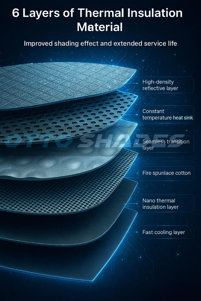 Protetor solar 6 camadas de espessura para Volkswagen Amarok 09-25 Pro proteção UV - Imagem 3 de 4