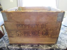 c. 1800-1900’s S.S. Pierce Co Boston Antique Vintage Wood Crate Folding