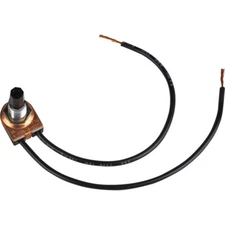 SPST On/Off Rotary Switch with 6" Leads, 3A 125 VAC, Mounts in 3/8" hole