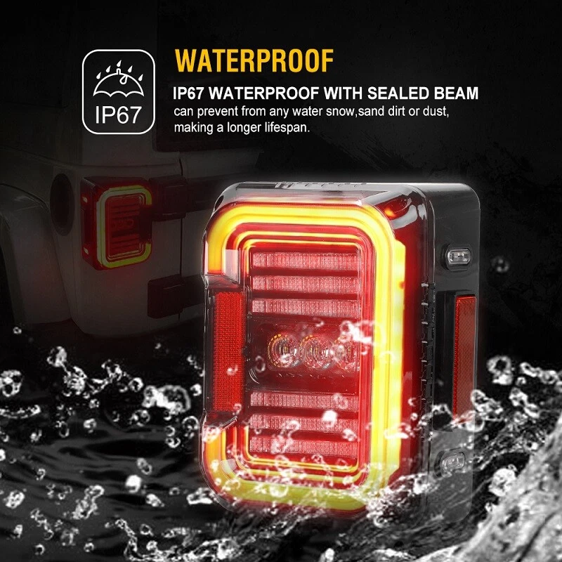 2x luces traseras LED de funcionamiento/reverso/giro para Jeep Wrangler JK 2007-2017 Foto 3 de 4