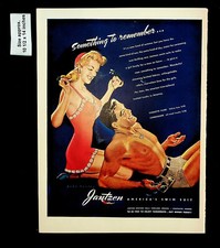 1943 Jantzen America's Swim Suit Men Women Fashion Shorts Vintage Print Ad 33108