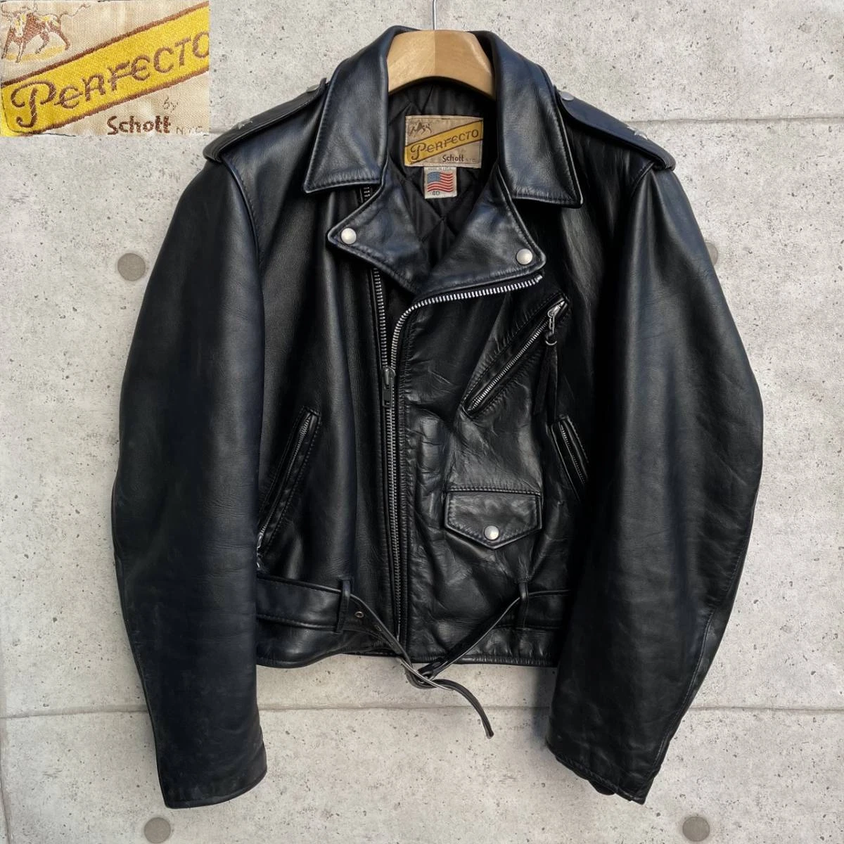 Vintage 1970s Schott Perfecto One Star 613 Leather Double Riders 