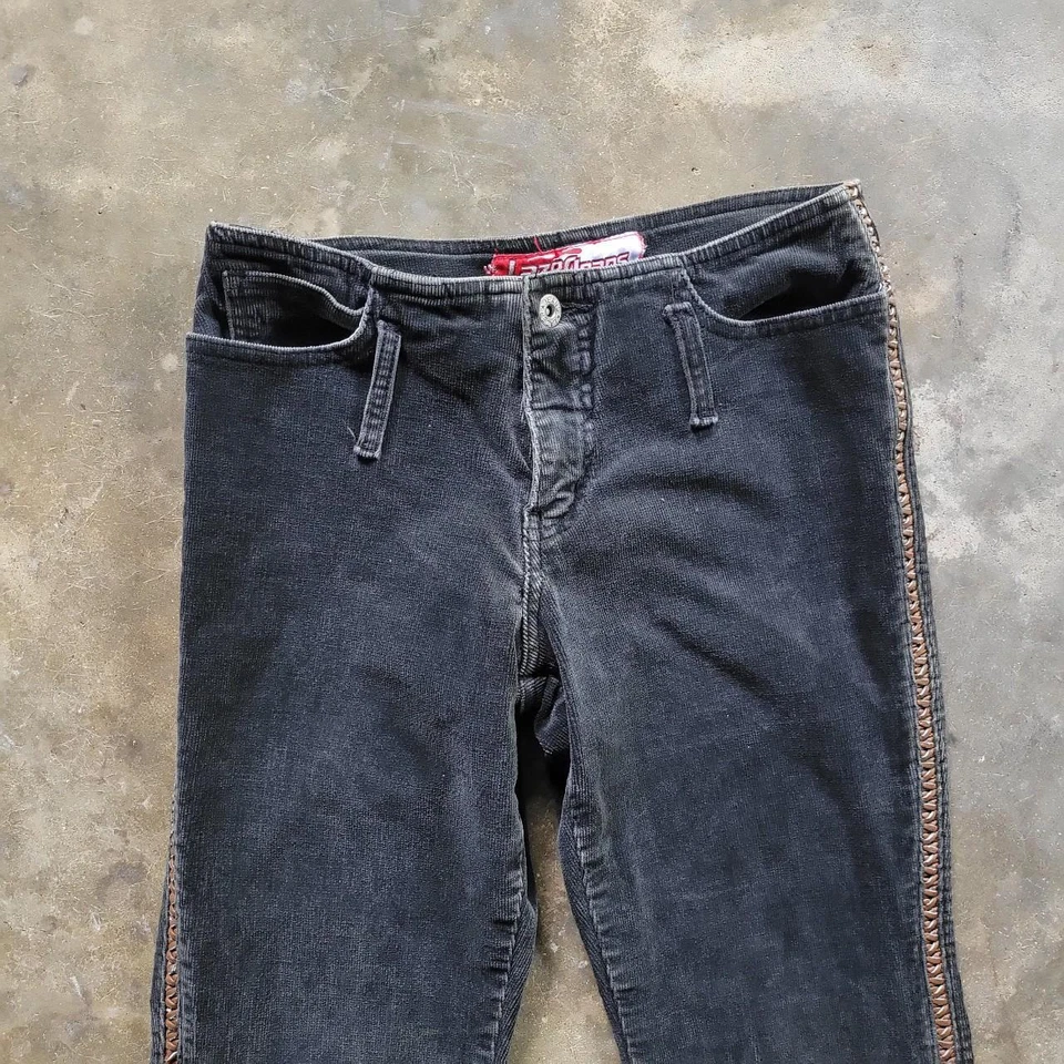 Lazer Jeans Y2K corduroy Laced Flare Leg Size 5 27x28 - Image 3 of 4