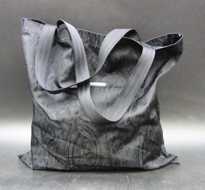 Etro Tragetasche schwarz Paisley Stoff mit schwarzen Henkeln Länge 39 cm Breite 40 cm