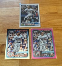 2024 Topps Chrome #296 Mookie Betts pink refractor and base cards + 1989 insert